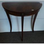 Mahogany half moon small hall table