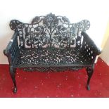 Black cast iron garden seat