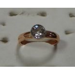 18ct antique diamond solitaire ring (approx. 0.75 caret content)