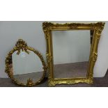 Lot of 2x brass wall mirrors