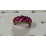 9ct Antique ruby and diamond ring