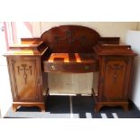 Large pedestal mahogany sideboard