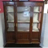 Edwardian inlaid mahogany display cabinet