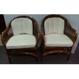 Pair of rattan armchairs