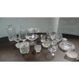 Assorted lot of cut glass