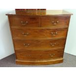 Bow fronted mahogany 5 drawer chest