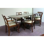 Mahogany extending table complete with 4 chairs and 2 carvers