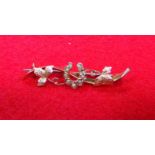 Antique gold pearl set horse shoe brooch