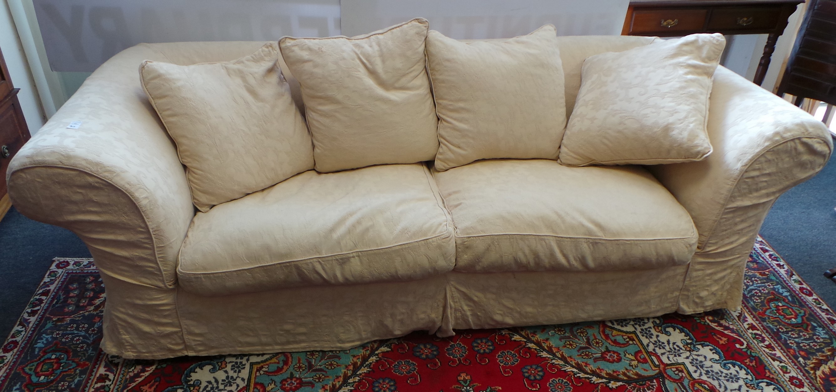 3 seater loose covered couch