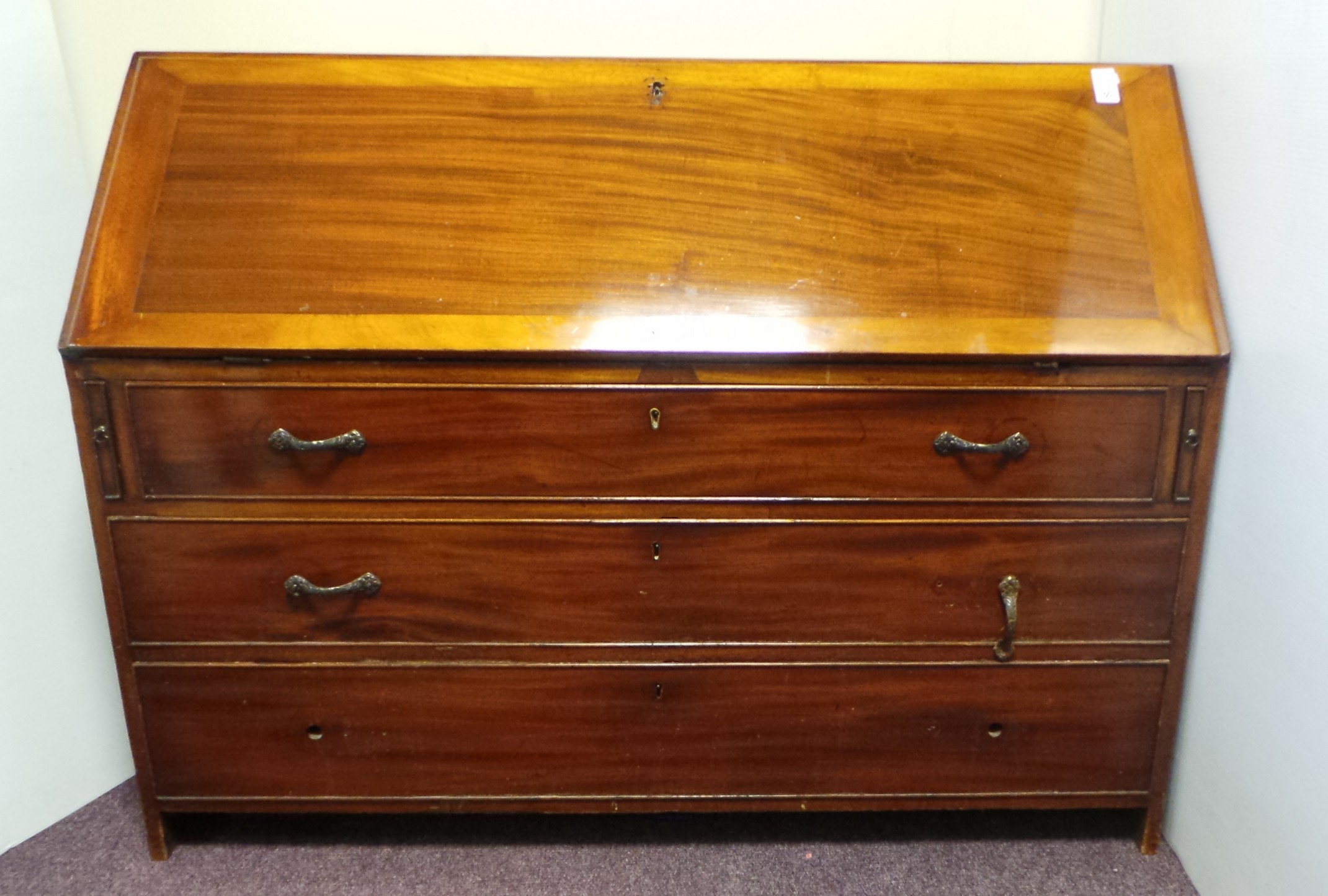 3 drawer mahogany bureau