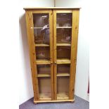 2 door pine display cabinet/bookcase