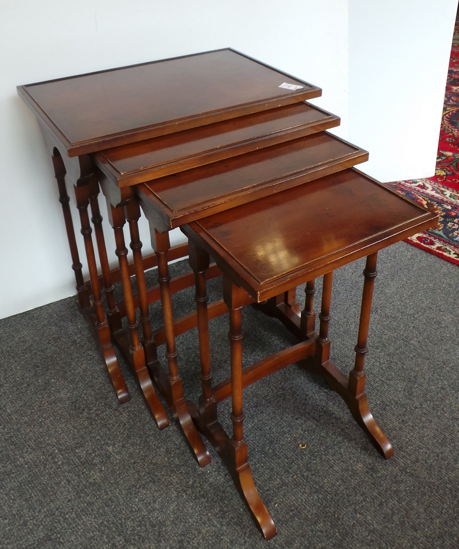 Walnut nest of 4x tables