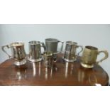 Assorted lot of 6x EPNS tankards