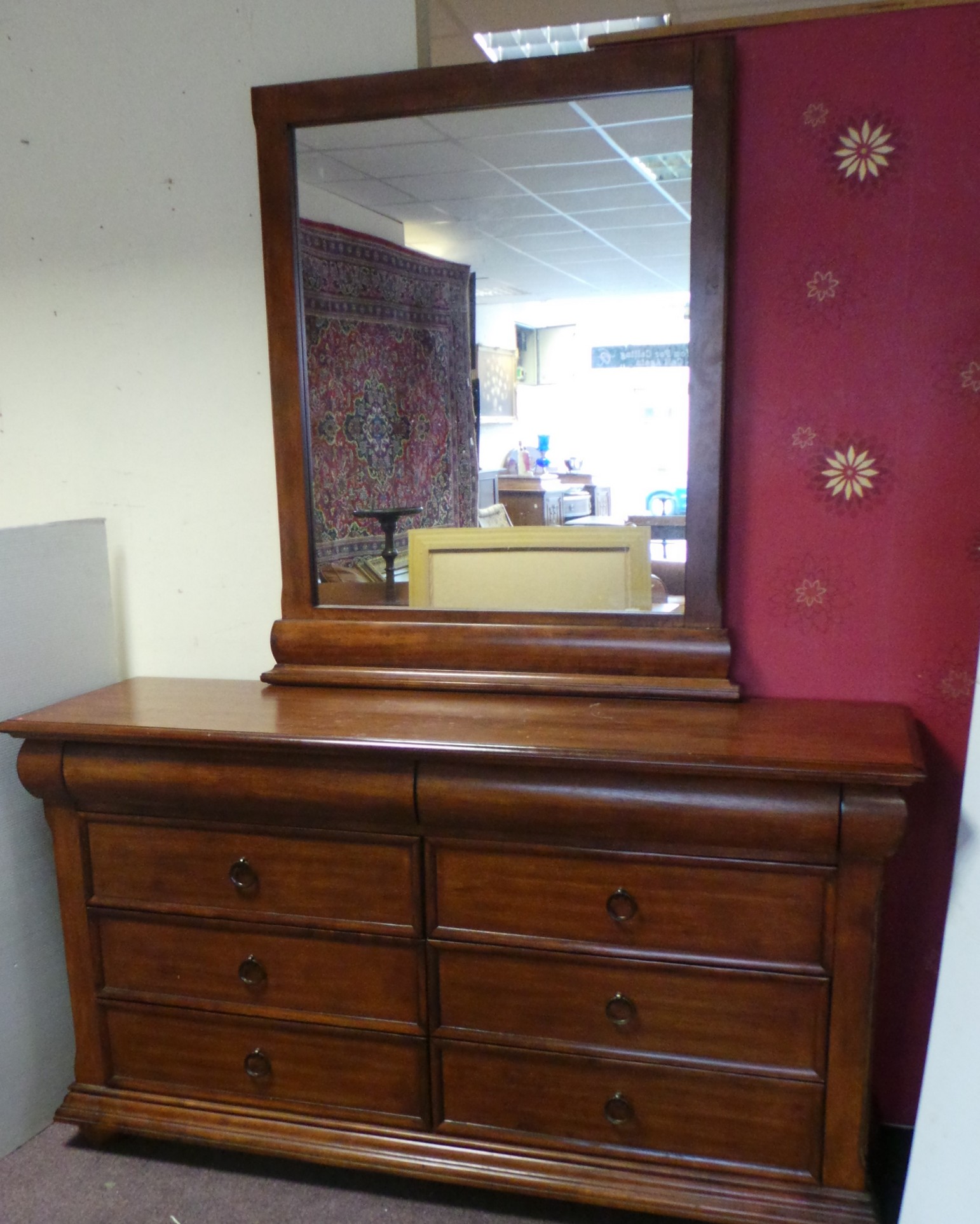 8 drawer dressing table chest with mirror