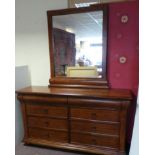 8 drawer dressing table chest with mirror
