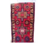 Hand-woven Red ground Persian Heriz Runner  (3.25m x 1.00m)