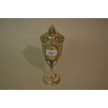 Indian white metal golf motif trophy cup