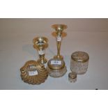 Three silver mounted dressing table jars