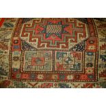 Kazak runner with geometric design and b