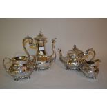 19th Century silver plated four piece te