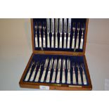 Cased set of twelve silver plated and mo