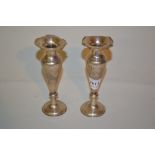 Pair of Chinese silver baluster form vas