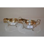 Birmingham silver sauce boat with shaped