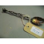 Continental white metal spoon, the shell