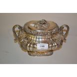 Heavy Continental silver two handled sau