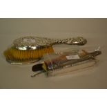 Three silver backed hairbrushes (a/f) an