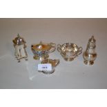 Group of five various silver condiments