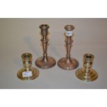 Pair of modern silver baluster form cand