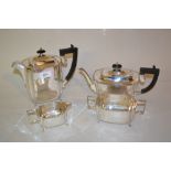 Early 20th Century silver four piece tea