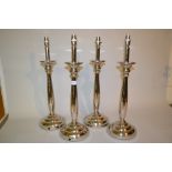 Set of four large silver plated table la