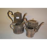 Four piece Britannia metal tea and coffe