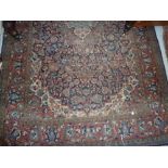 Kashan rug with medallion all-over flora