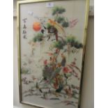 Two Chinese needlework on silk pictures