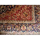 Modern blue ground Kashan style carpet,