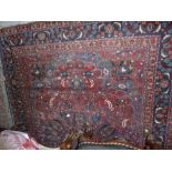 Meshed rug with medallion and all-over f
