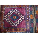 Afghan tent bag with hooked medallion de