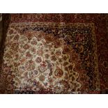 Modern blue ground Kashan style carpet,