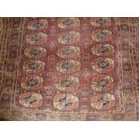 Turkoman rug with three rows of gols on