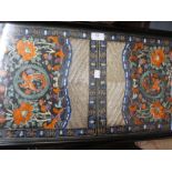 Chinese silk embroidered panel mounted a