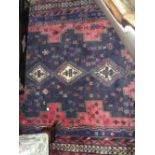Modern Persian rug having pink and blue