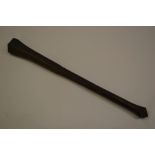 South Pacific Islands / Polynesian hardwood war club with carved decoration, 29.5ins long (with