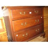 Early 20th Century mahogany three drawer bedroom chest and a matching bedside cupboard