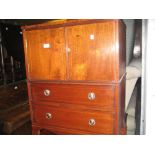 19th Century mahogany converted commode chest of drawers on bracket feet