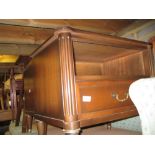 Pair of reproduction mahogany single drawer bedside tables