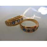 18ct Gold sapphire and diamond ring together with a 15ct gold ring