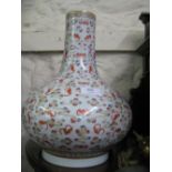 20th Century Chinese famille rose bottle form vase with all-over enamel decoration having six